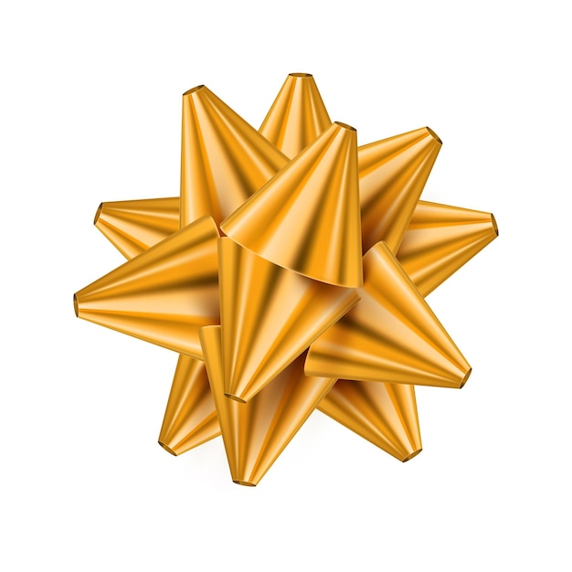 Vector gold gift bow design on white background