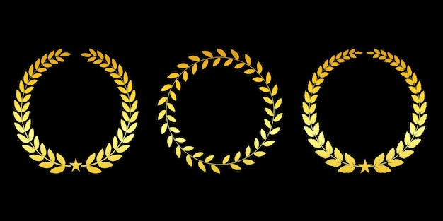 Vector gold laurel wreath silhouette wreaths icon illustration