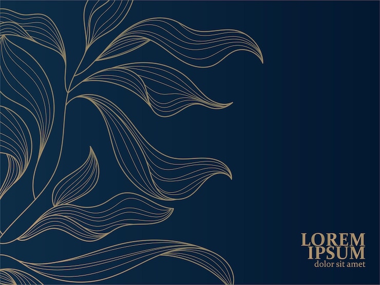 Vector vector gold leaves luxury golden floral covers line leaves and flowers nature