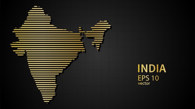 Vector vector gold map of india futuristic modern website background or cover page