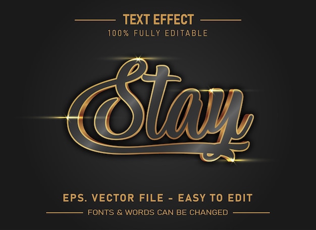 Vector gold modern editable text effect