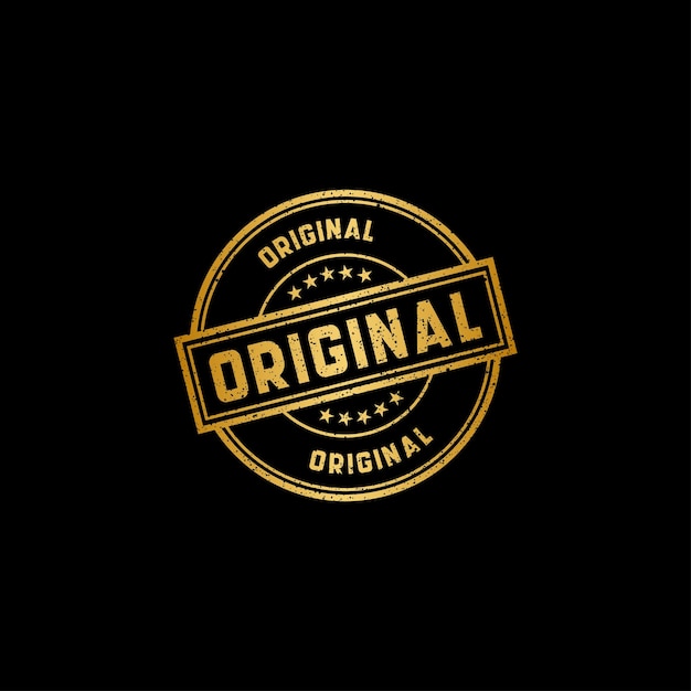 Premium Vector | Vector gold original seal stamp vector