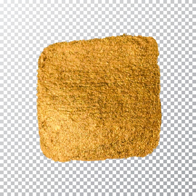 Векторное пятно мазка золотой краски абстрактная золотая блестящая текстурированная художественная иллюстрация