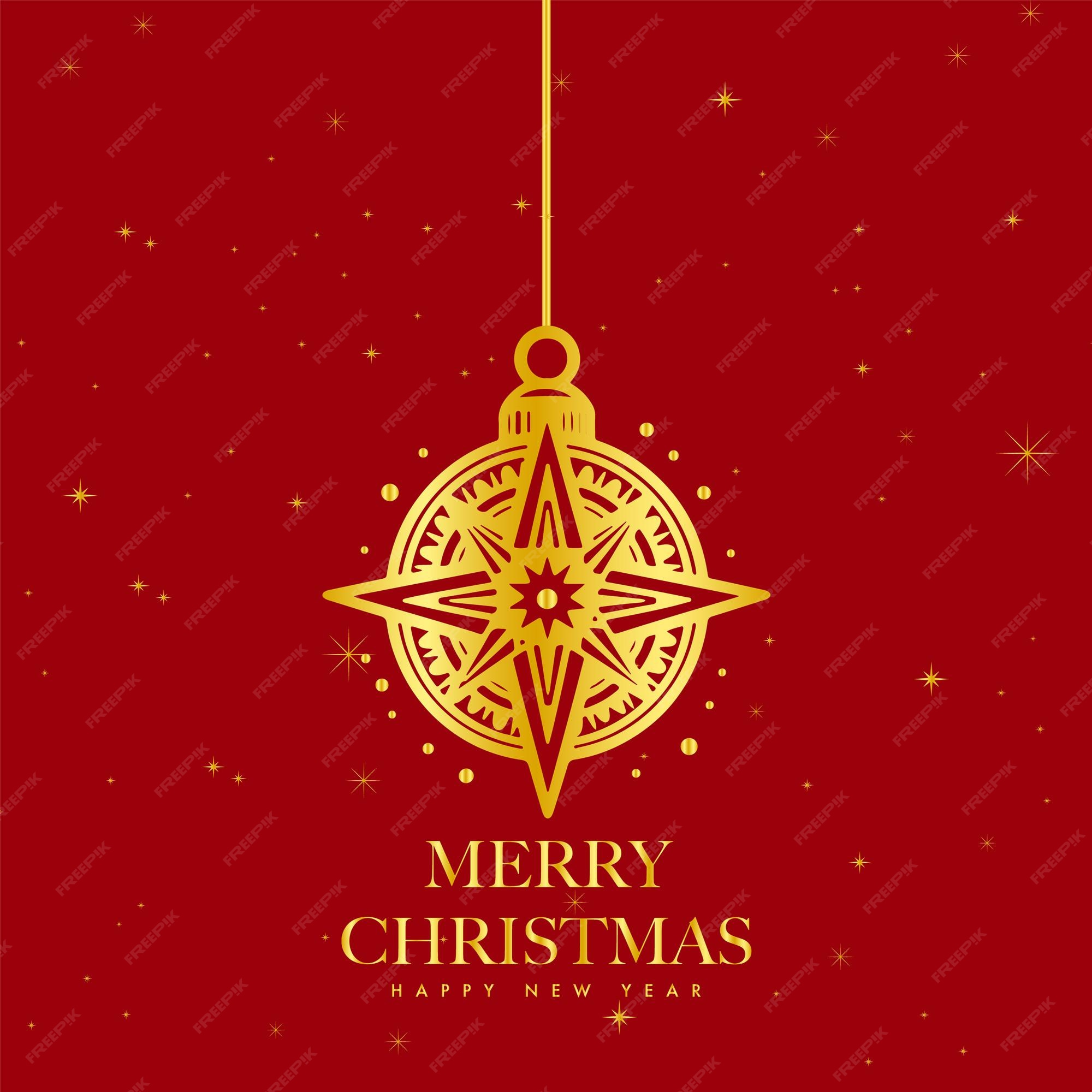 Premium Vector Vector gold red merry christmas minimal modern