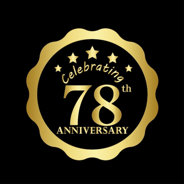 Vector Golden 78th Anniversary Background Logo