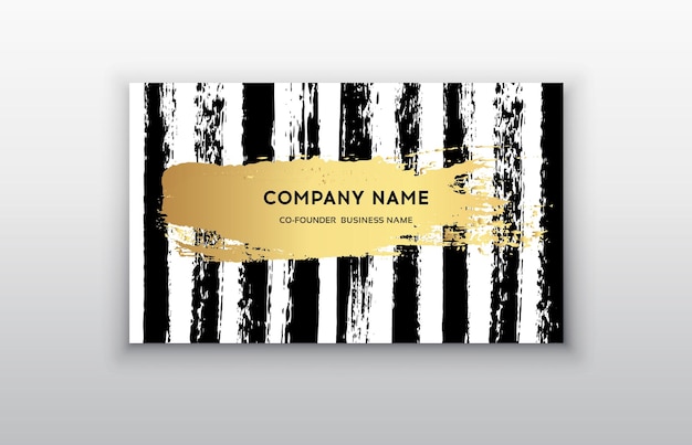 Vector golden business card with brush