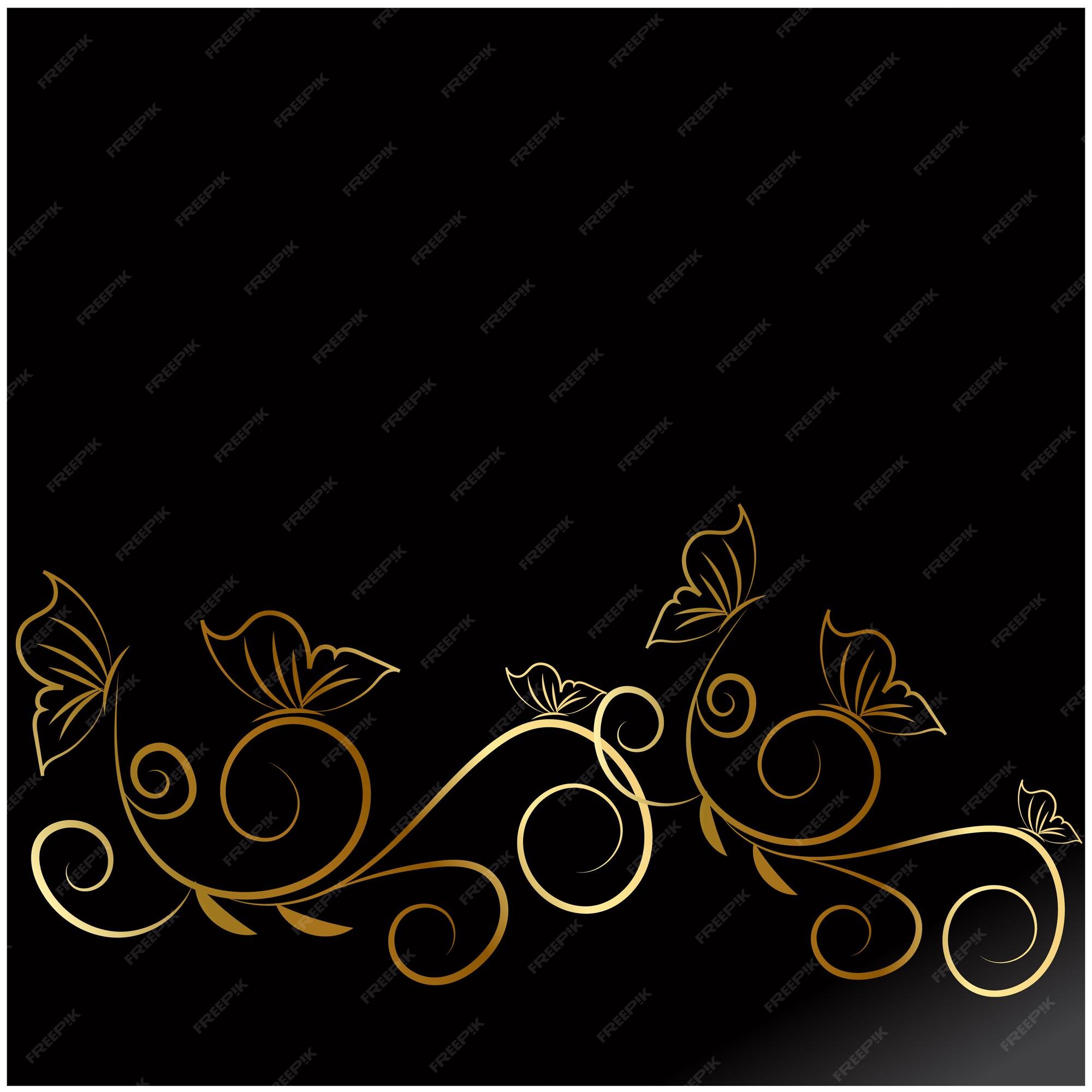 Premium Vector | Vector golden flowers and leaves