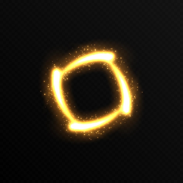 Vector golden glow png PNG magic circle light trail magic effect PNG gold dust golden sparks