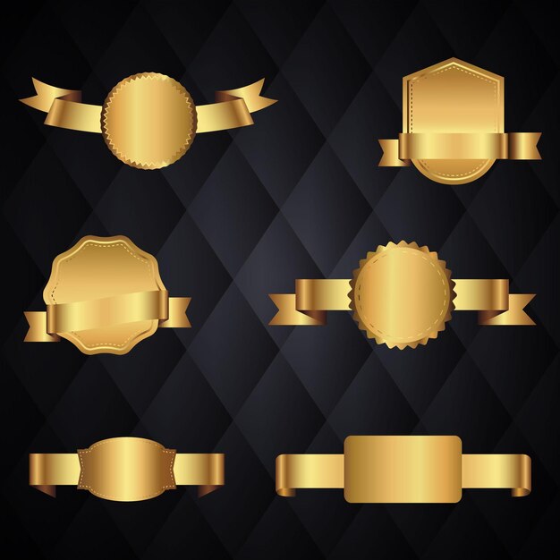 Vector vector golden gradient badges