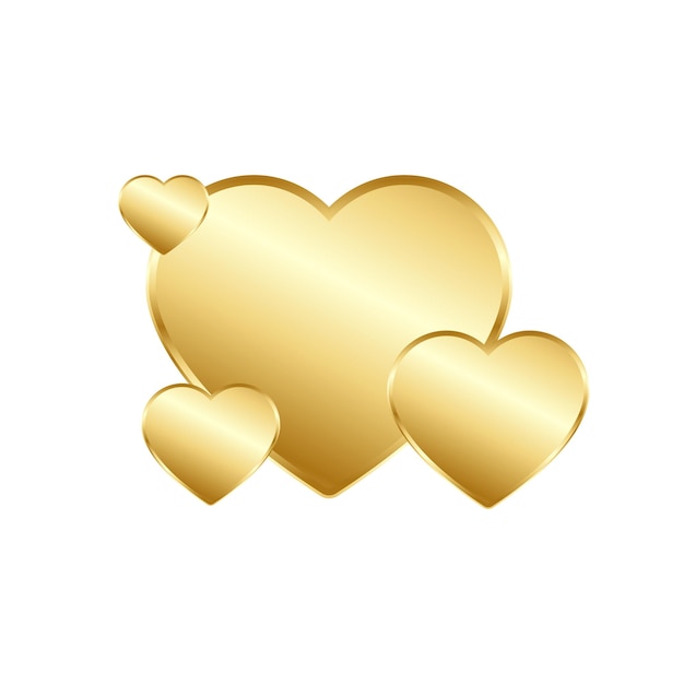 Vector vector golden heart with white background