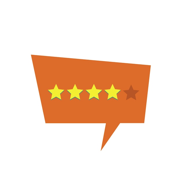 Vector golden isolated four stars. Customer feedback concept.