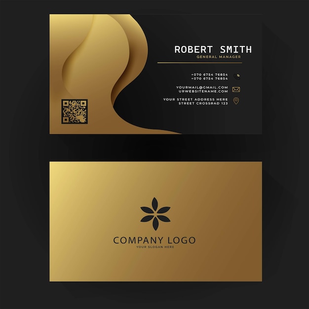 Вектор Голден роскошный уникальный шаблон дизайна корпоративной визитки
