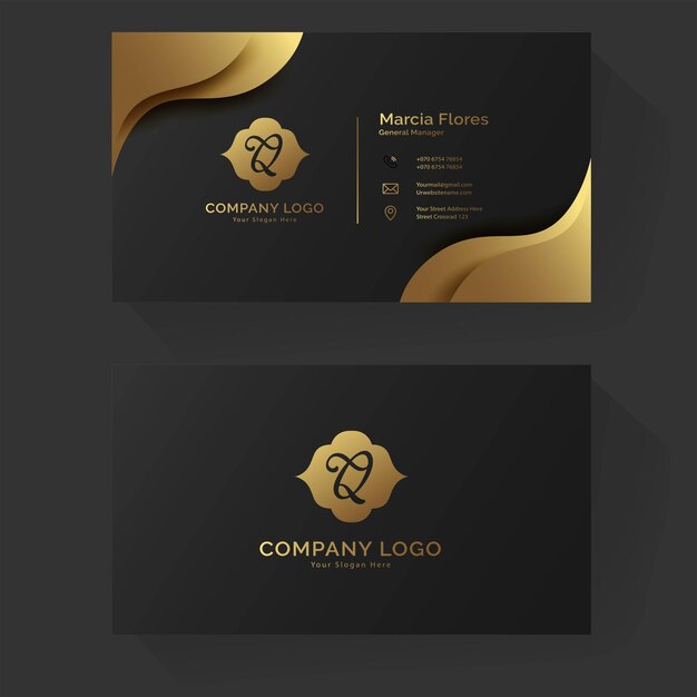 Vector Golden luxury unique corporate business card design