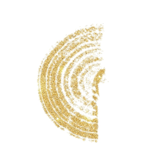 Vector vector golden paint smear glitter elements on white background