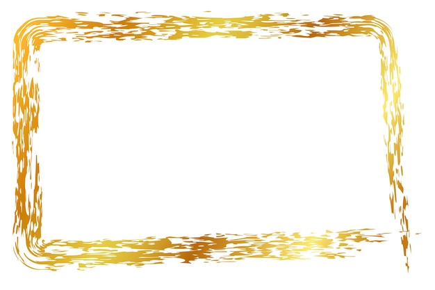Cornice pastello rettangolo dorato vettoriale, isolata su bianco
