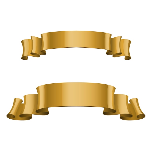 vector golden ribbons set 2