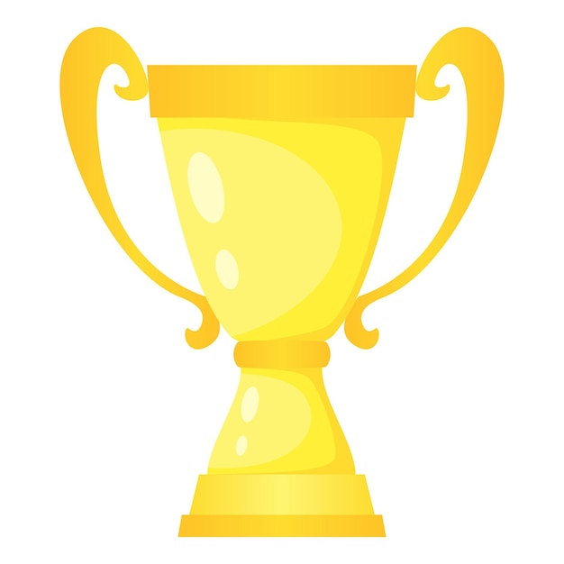 벡터 황금 트로피 챔피언 컵입니다. 1 위를위한 챔피언십 상. 흰색 배경에 고립 된 승리 기호입니다.
