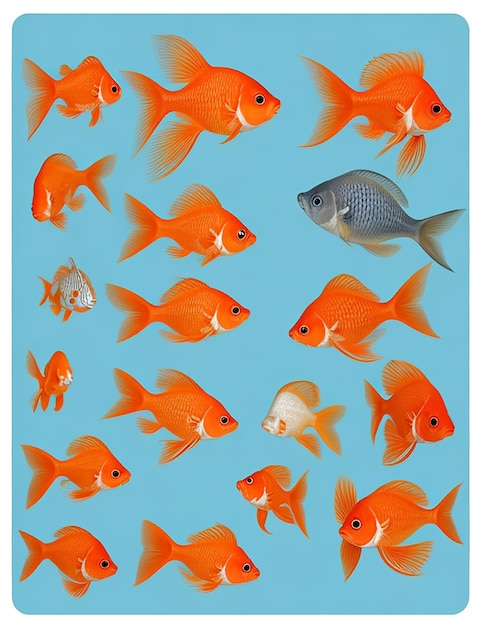 Vector vector goldfish isolated on white background