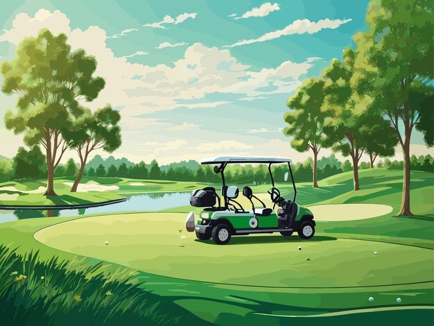 Vector vector golf course landscape geen field