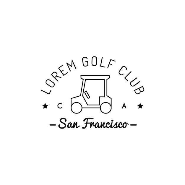 Vector golf logo Sportclub lineaire afbeelding voor pictogrammen, badges en labels