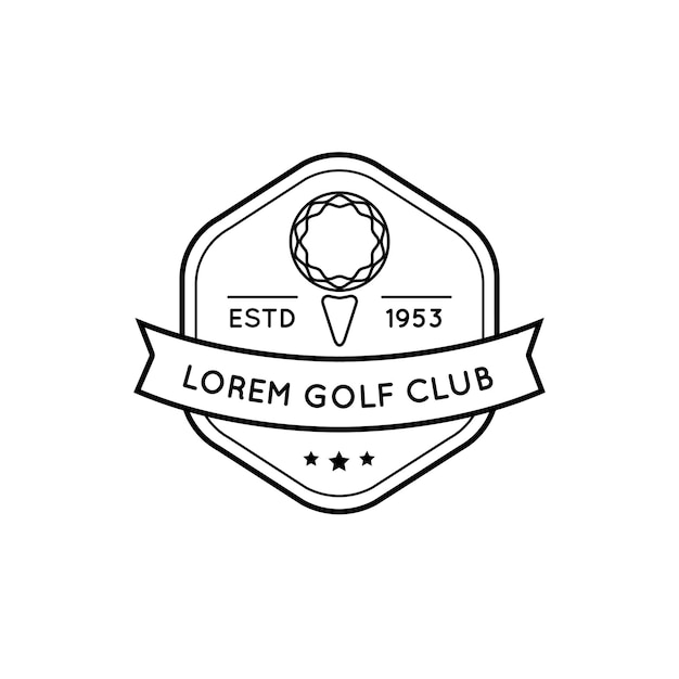 アイコンバッジとラベルのベクトルゴルフロゴスポーツクラブ線形イラスト