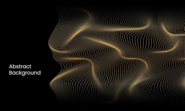 Vector golvende lijnen patroon gladde curve vloeiende dynamische goud gradiënt licht geïsoleerd