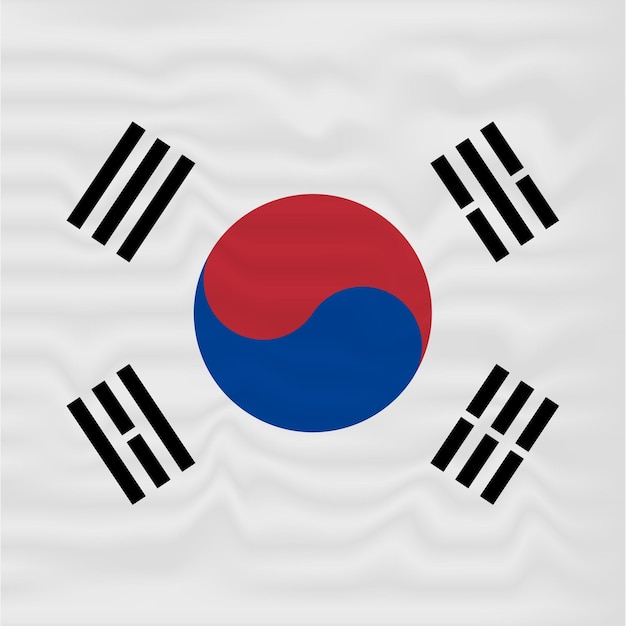 Vector vector golvende vlag van zuid-korea vector