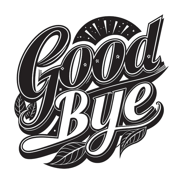 Vector Good Bye Lettering Afscheids achtergrond