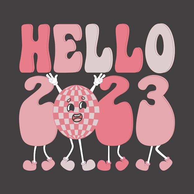 Vector goodbye 2022 hello 2023 t-shirt design