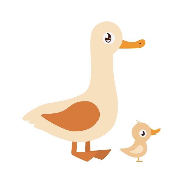 Vector goose cartoon farmhouse animals