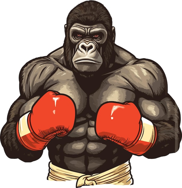 Vector gorilla boxing fighter illustration design