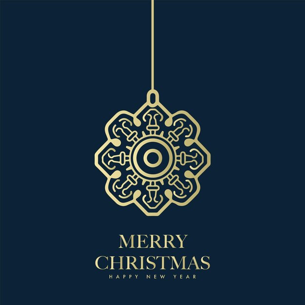 Vector goud vrolijk kerstfeest minimale moderne festival kaart ontwerp