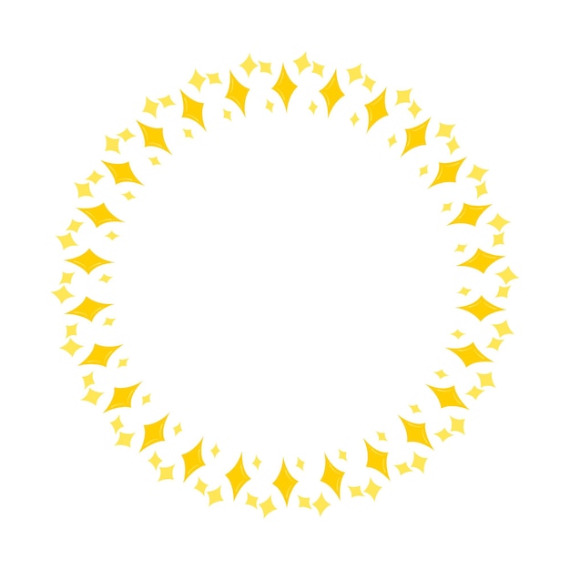 Vector vector gouden cirkelframe van stervorm geïsoleerd op wit