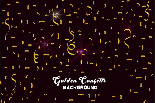 Vector gouden confetti achtergrond in realistische stijl