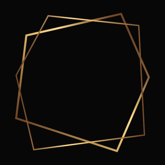 Vector vector gouden frame op de zwarte achtergrond geïsoleerde art deco sjabloon met kopie ruimte