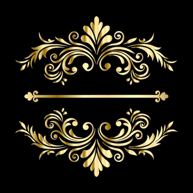 Vector gouden ornament in barokke stijl Versierd element voor ontwerp Versierd patroon voor bruiloft i