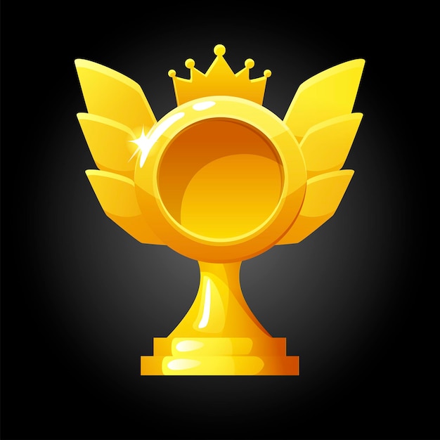 Vector gouden toekenningsmalplaatje voor het spel. beloon met een kroon voor de winnaar.