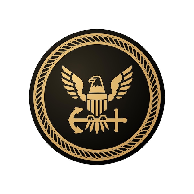 Vector gouden zegel van de Amerikaanse marine