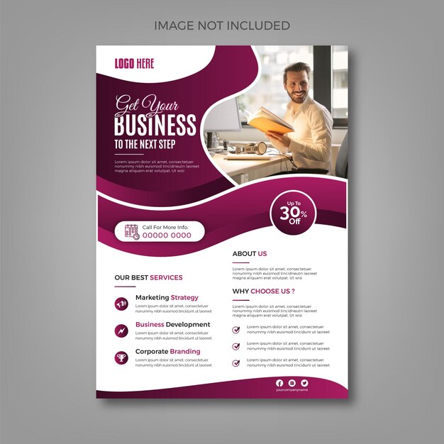 Vector gradient abstract business flyer design template