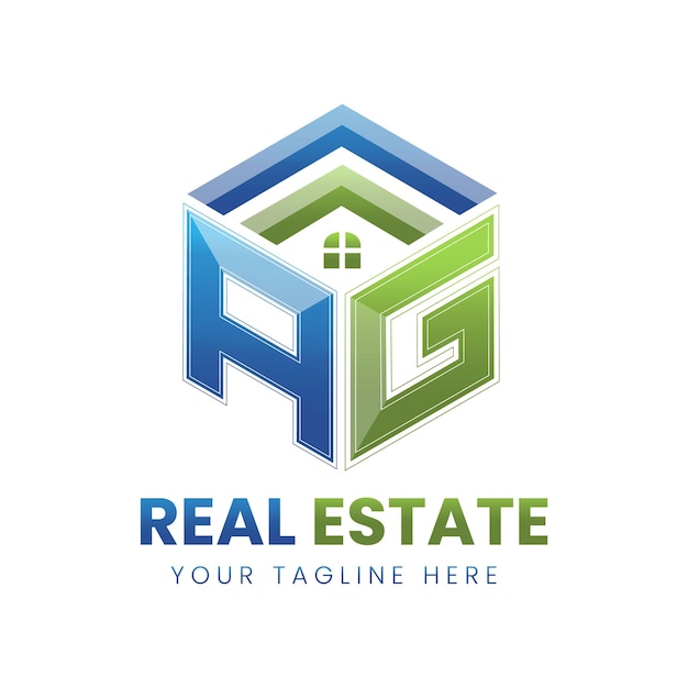 Vector vector gradient ag real estate logo