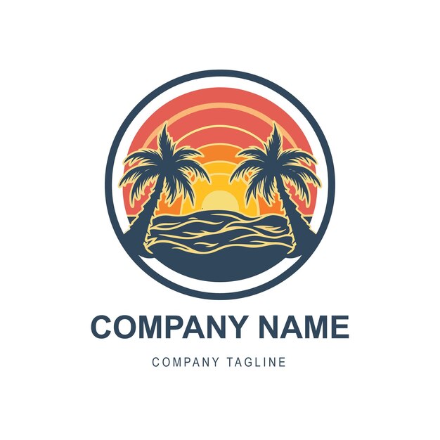 vector gradient beach logo