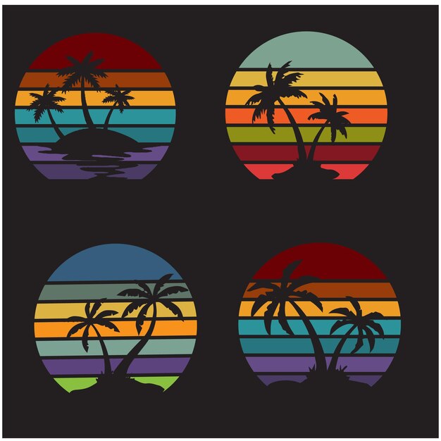 Vector gradient beach logo