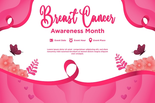 Vector Gradient Breast Cancer Awareness Month