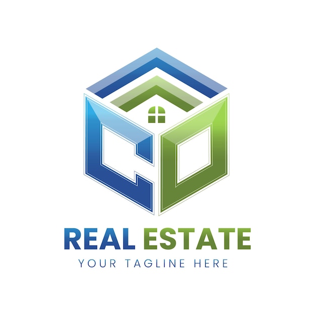 Vector vector gradient co real estate logo