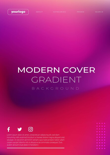 Vector Gradient Covers Dynamic Background Templates with Modern Abstract Design