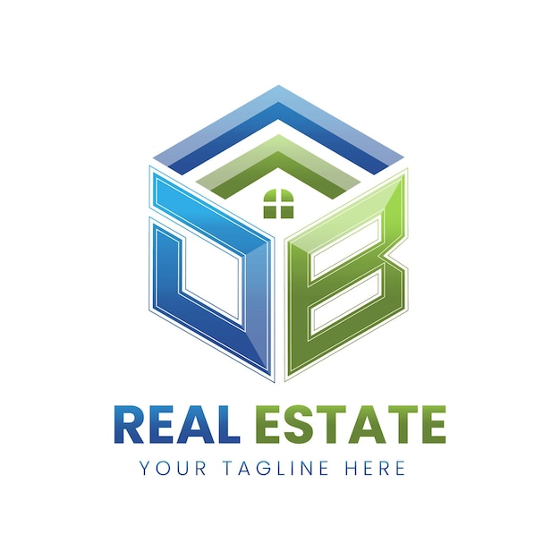 Premium Vector Vector gradient db real estate logo