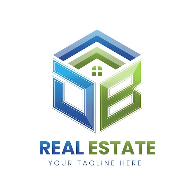 Vector vector gradient db real estate logo