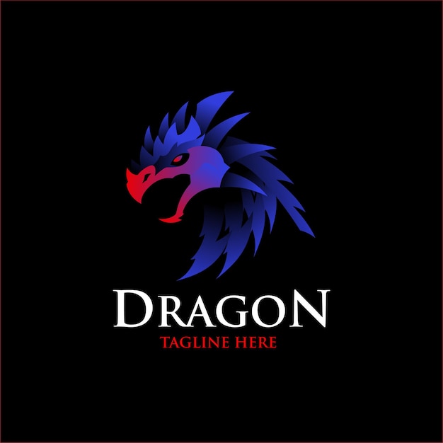 Vector vector gradient dragon head logo template