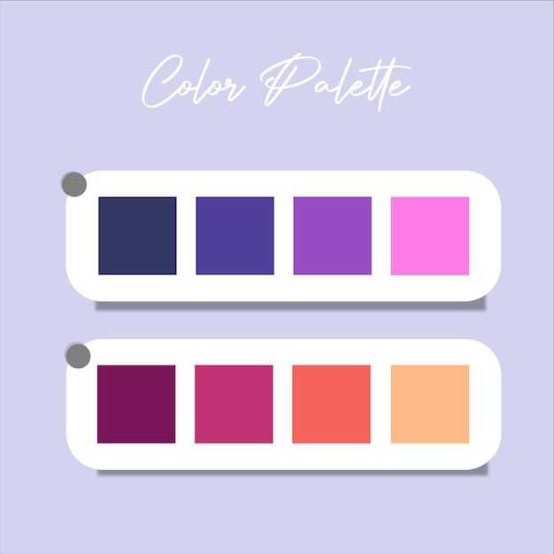 Vector gradient flat colors palette swatches set