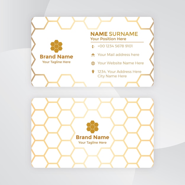 Vector gradient golden luxury business card template